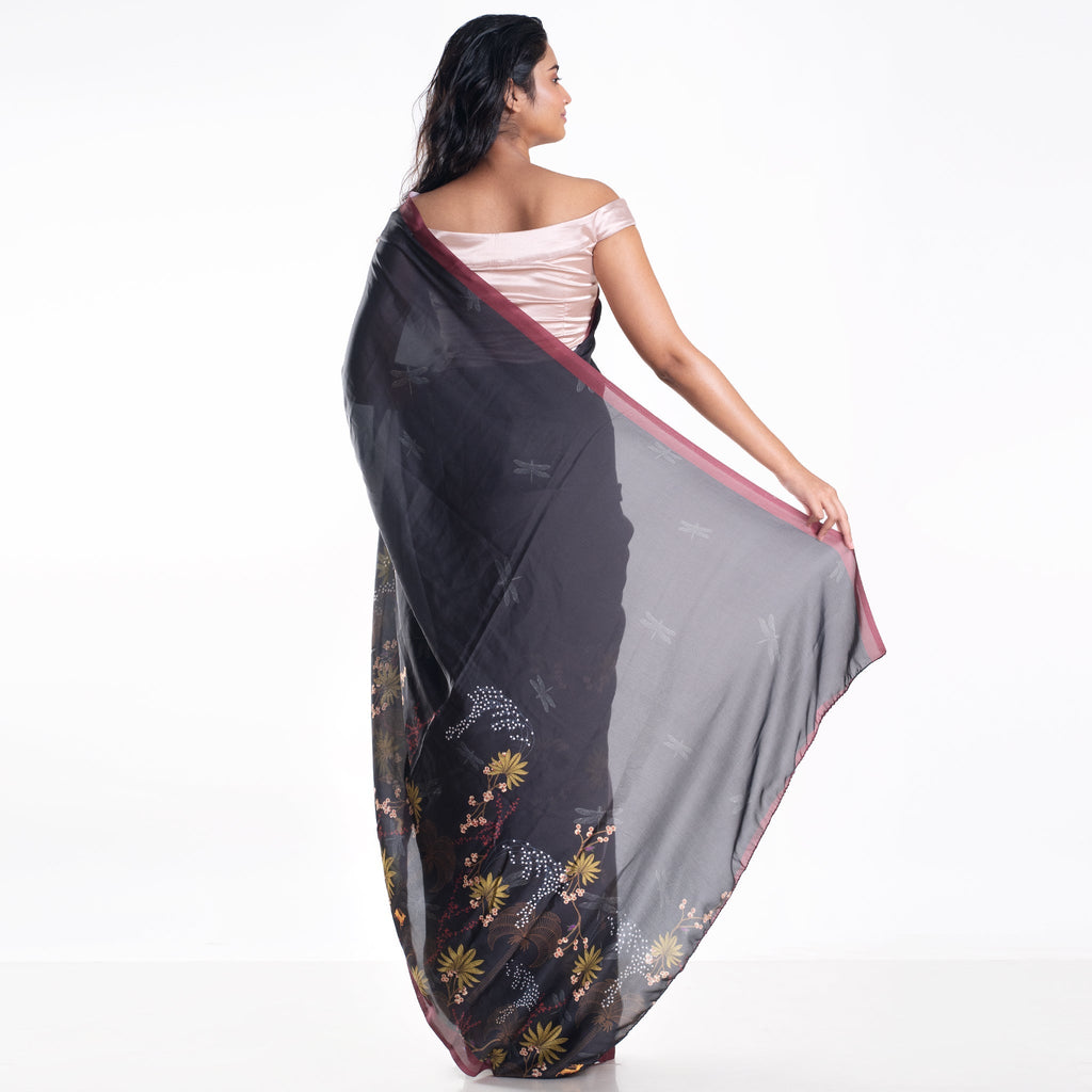 Women's Ginny Digital Printed Satin Georgette Saree