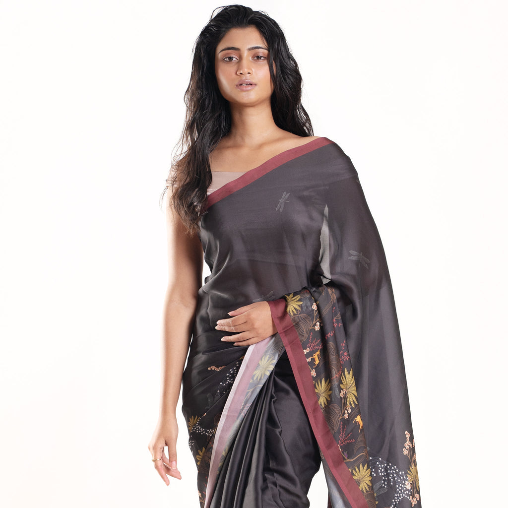 Women's Ginny Digital Printed Satin Georgette Saree
