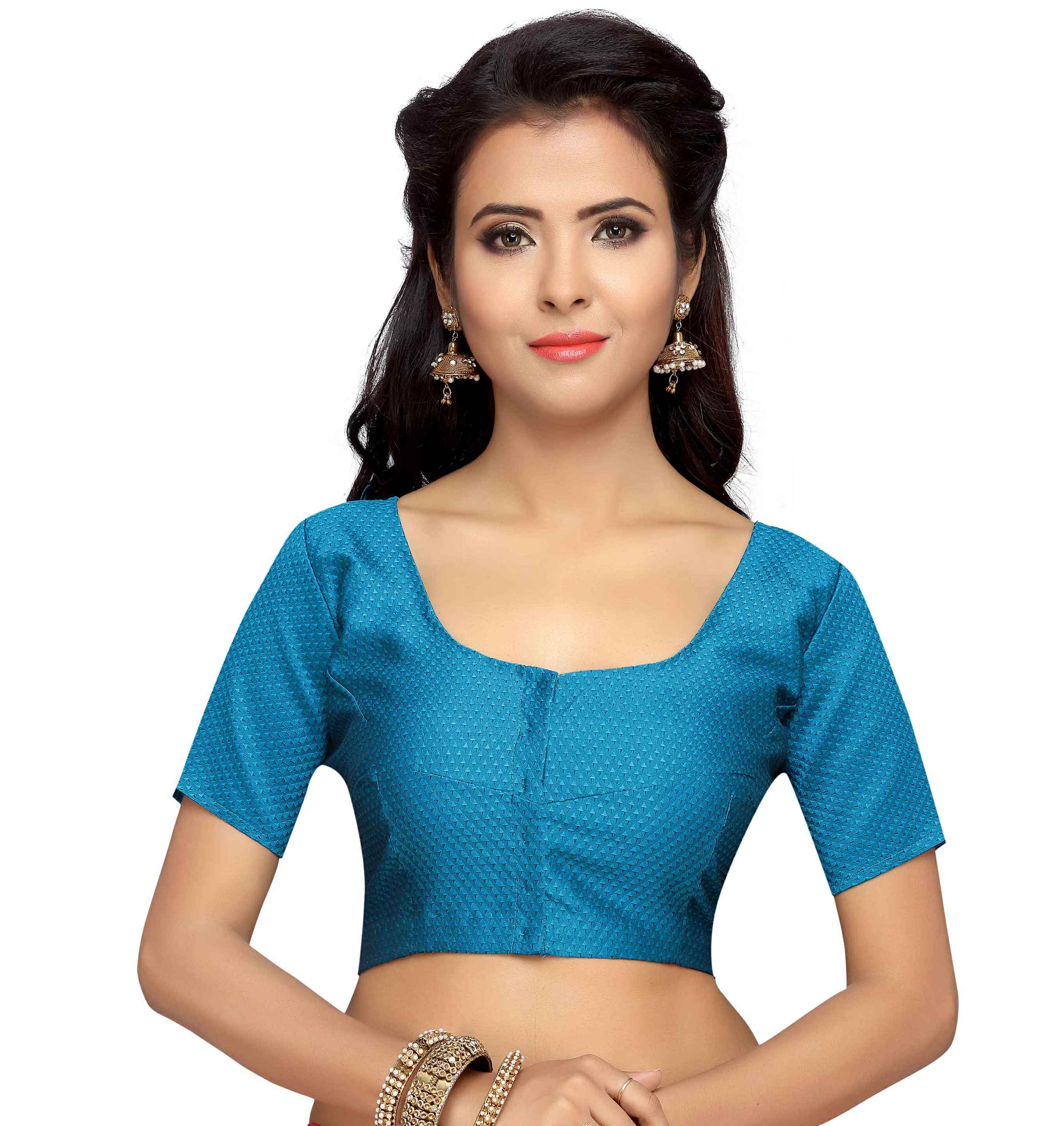Women Blue Georgette Readymade Blouse by Shringaar (1pc)