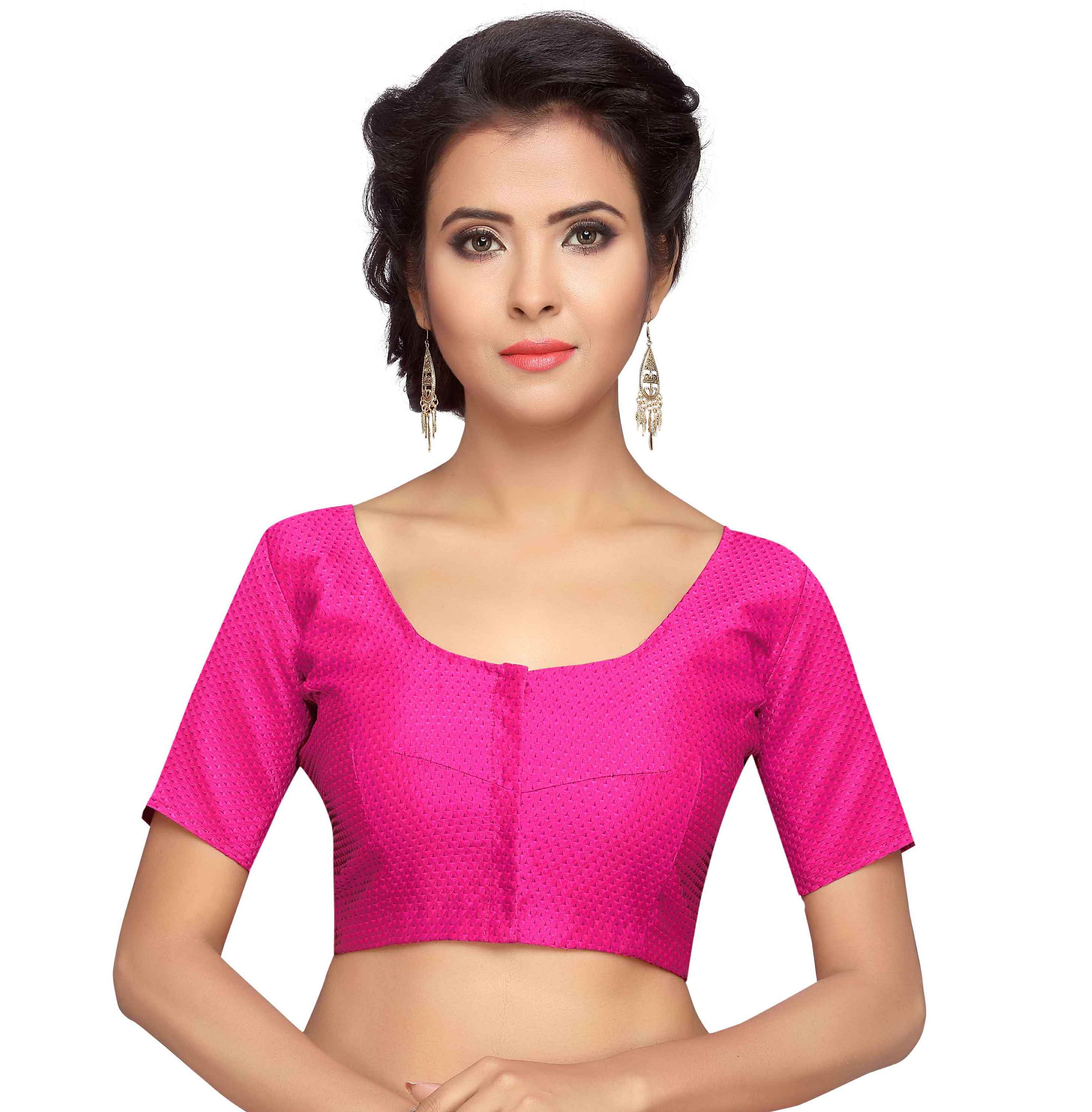 Women Pink Saree Blouse by Shringaar (1pc)
