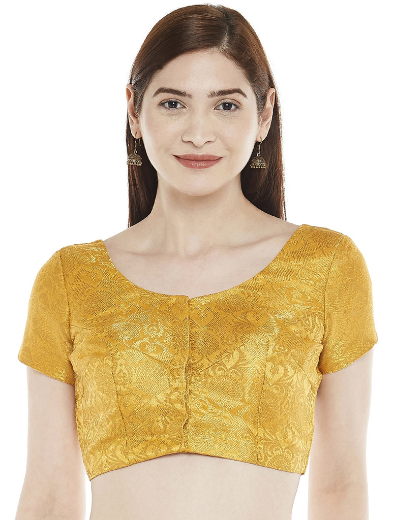 Women's Yellow Banarasi Brocade Blouse