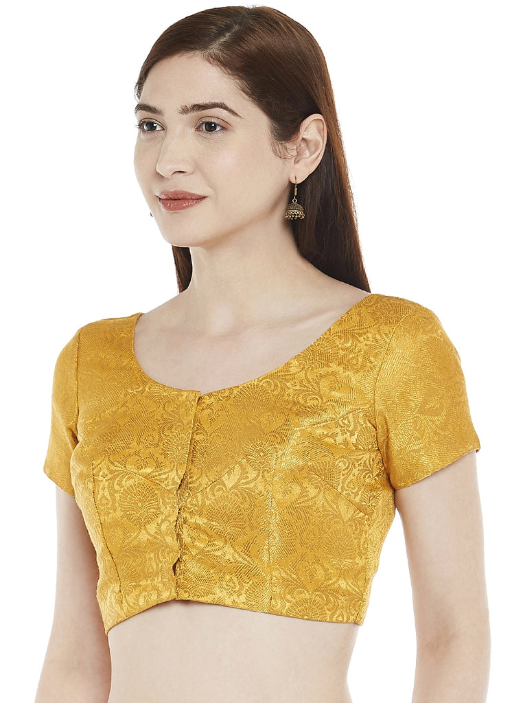Women's Yellow Banarasi Brocade Blouse