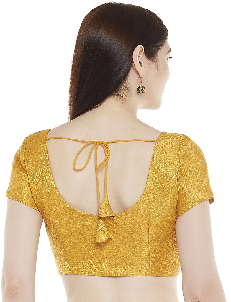Women's Yellow Banarasi Brocade Blouse
