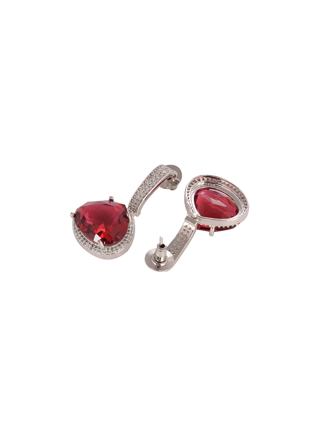 Women's Silver Oxidised Hoop Earrings Locket Set Jewellery - Saraf Rs Jewellery