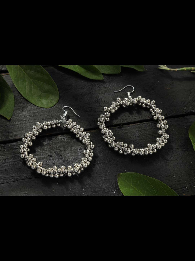 Johar Kamal German Silver Oxidised Necklace with Earring