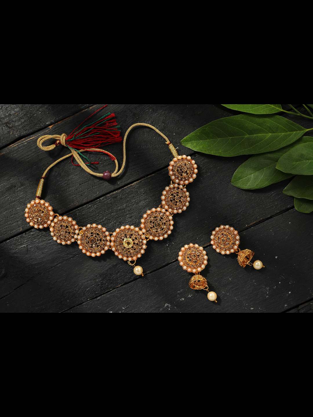 Women's  Trendia Designer Pearls & Stone Necklace Set Jkms_056 - Kamal Johar