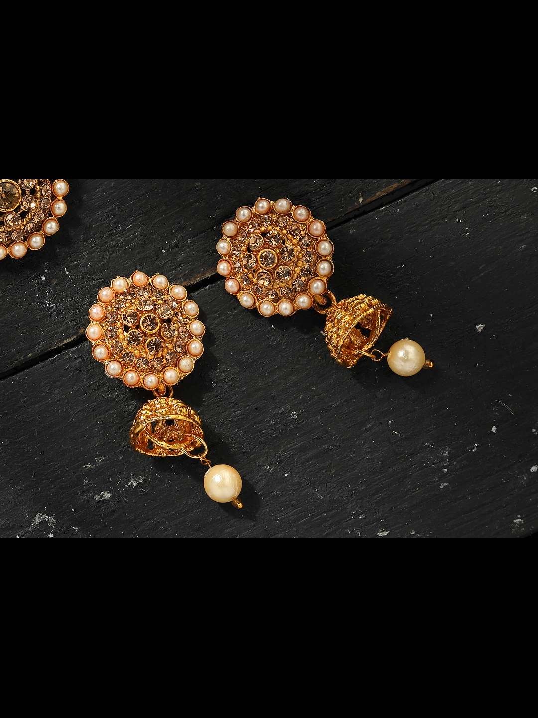 Women's  Trendia Designer Pearls & Stone Necklace Set Jkms_056 - Kamal Johar
