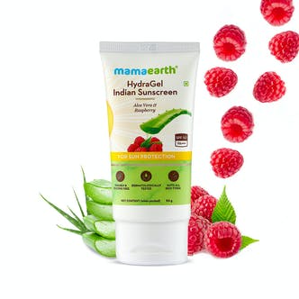 HydraGel Indian Sunscreen with Aloe Vera and Raspberry for Sun Protection - 50 g - Mama Earth