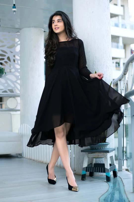 Women's Black Georgette Dress