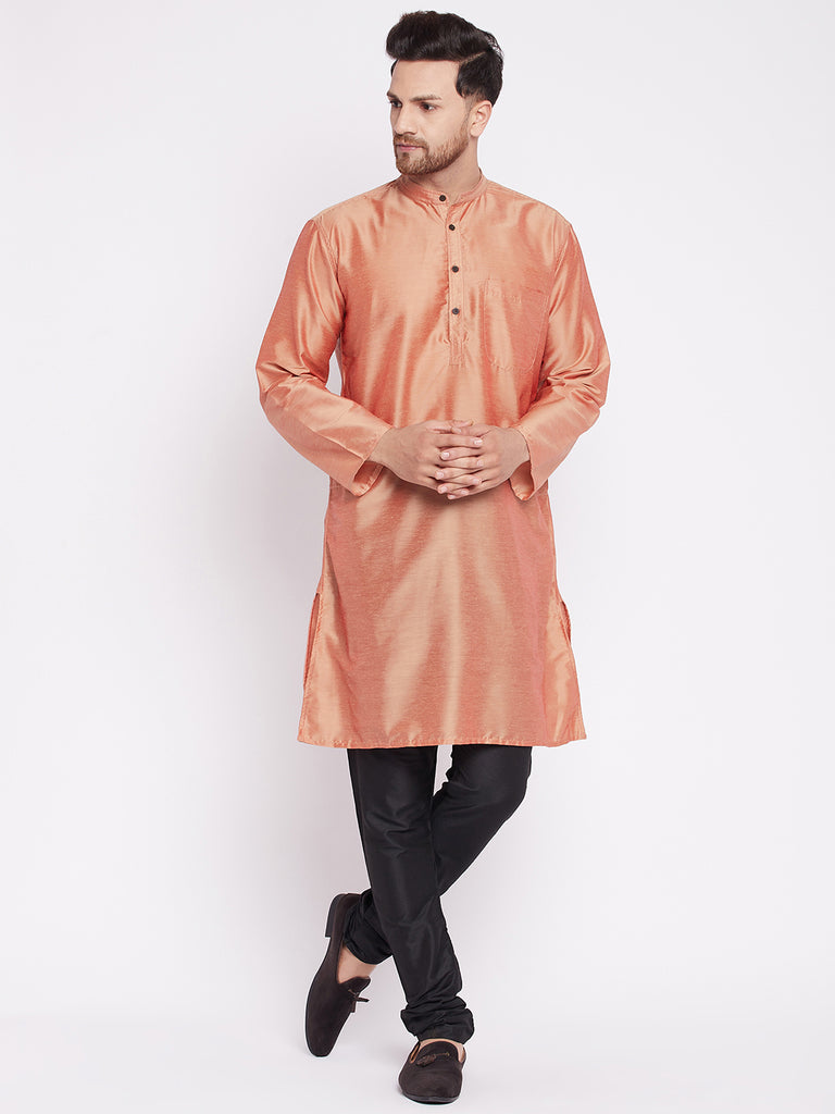 Men's Long Kurta with Band Colla