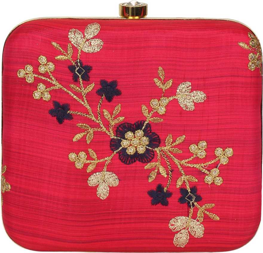 Women's Pink Color Ethnique Printed Clutch Bag - VASTANS