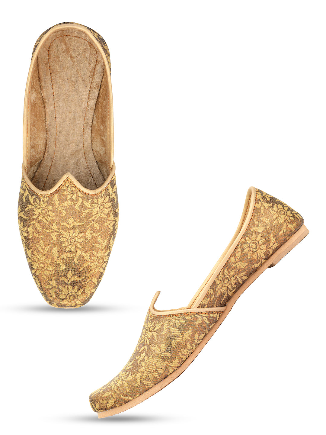Men's Indian Ethnic Party Wear Golden Footwear