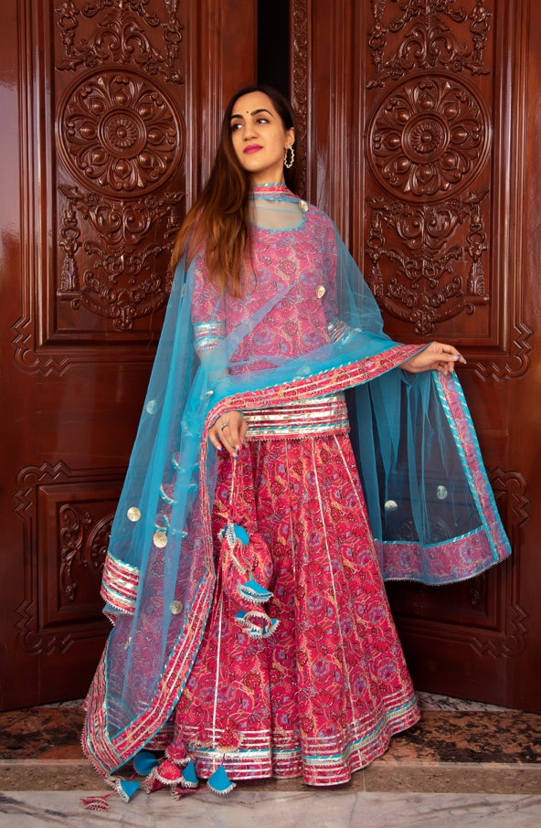Women's Naaz Cotton Skirt Set - Pomcha Jaipur