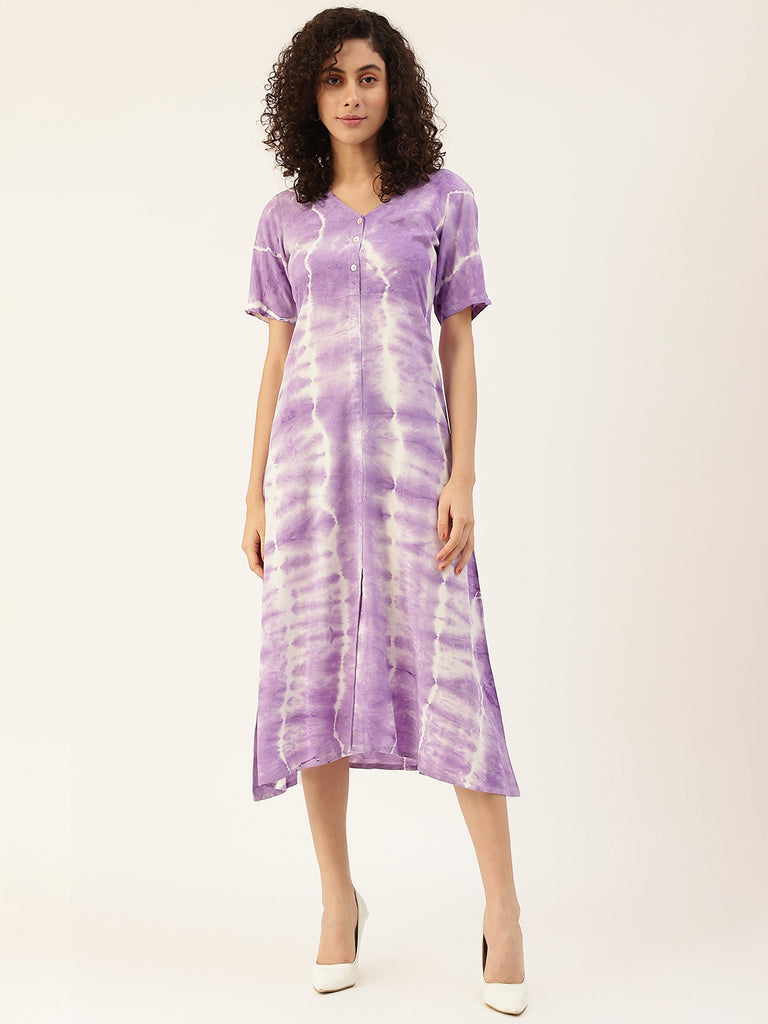 Women's Lavender Placket Dress