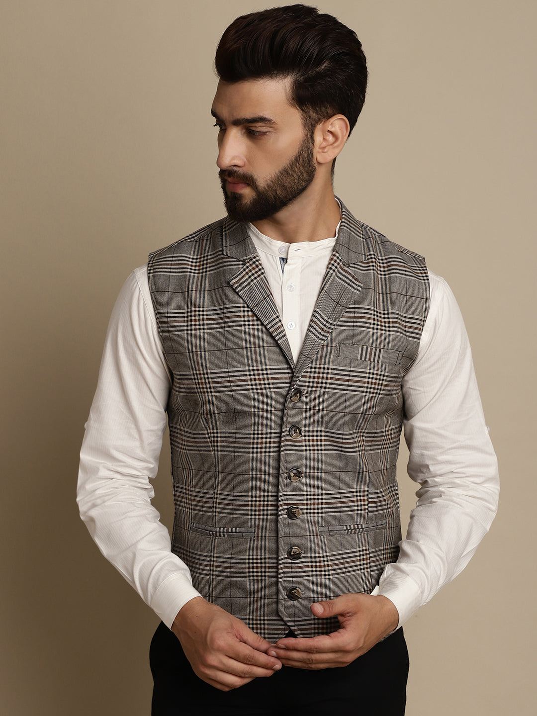 Men's Waistcoat With Notched Lapel - Even Apparels