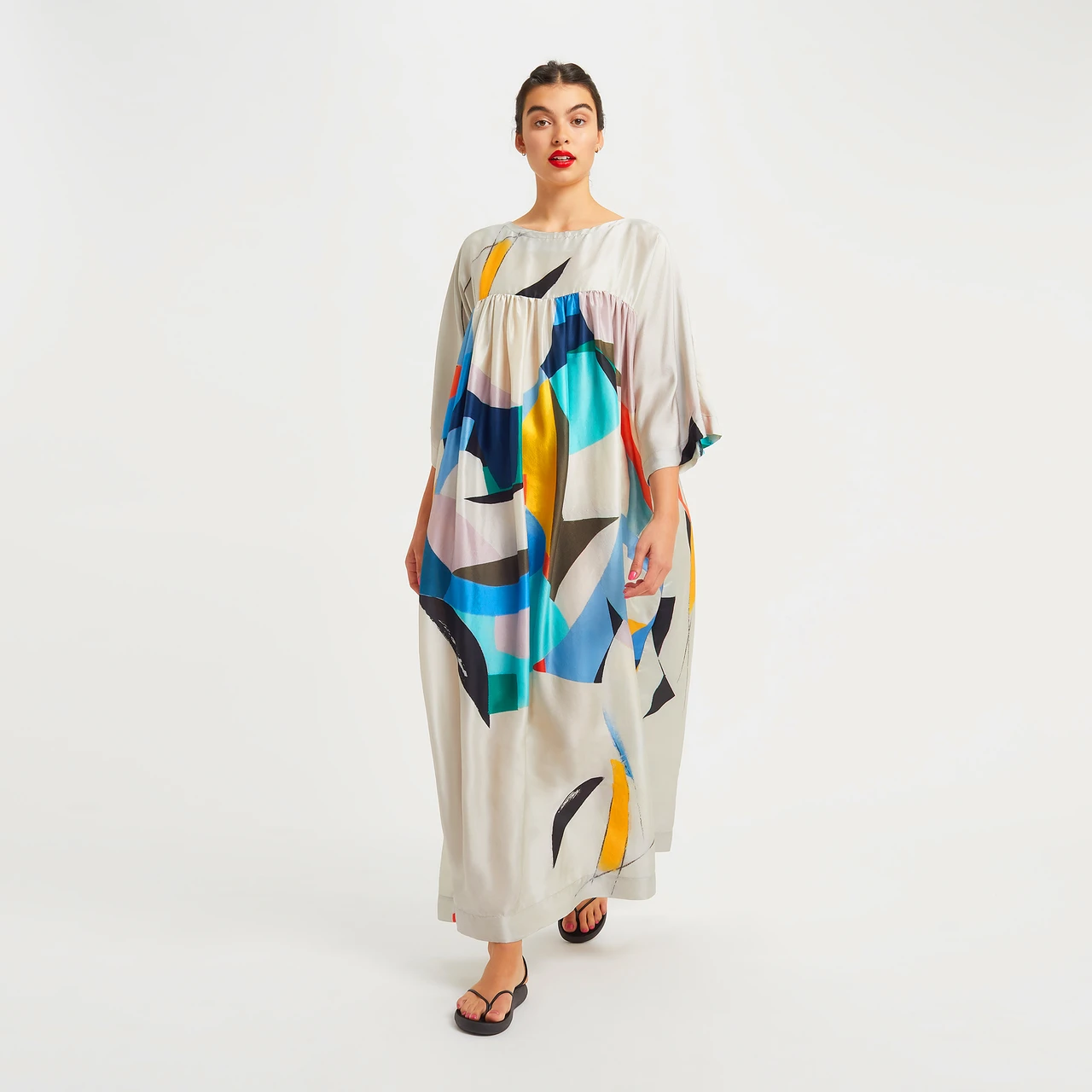 Women's Colorblock Cotton Maxi Dress - Rangnaari