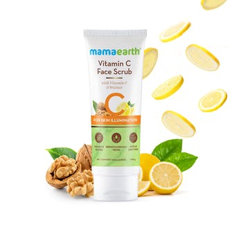 Vitamin C Face Scrub for Glowing Skin, With Vitamin C and Walnut For Skin Illumination – 100 g - Mama Earth