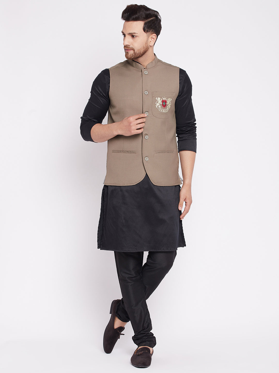 Men's Nehru Jacket with welt pockets -Even Apparels