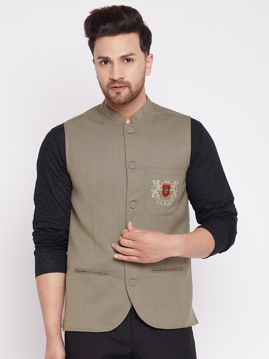 Men's Nehru Jacket With Welt Pockets -Even Apparels