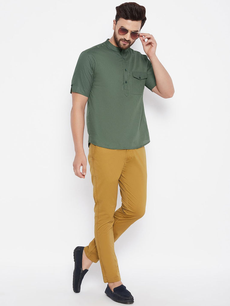 Men's Solid Cotton Kurta