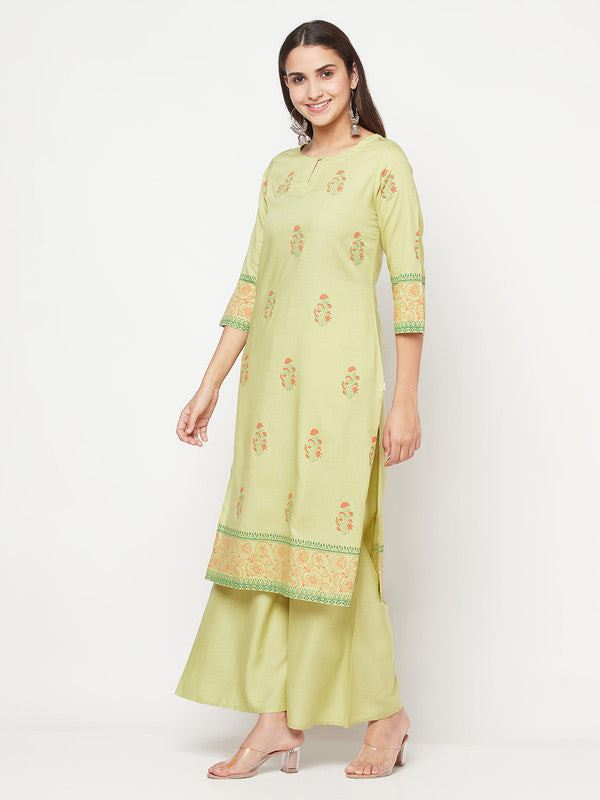 Women's Rayon Screen print straight kurta,Pis