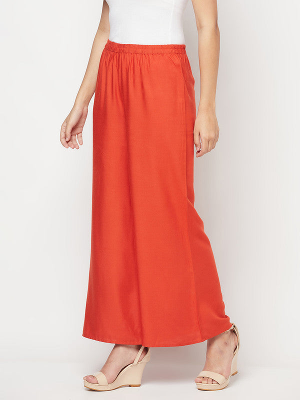 Women's Rayon Flared slip-on Palazzo,Ru