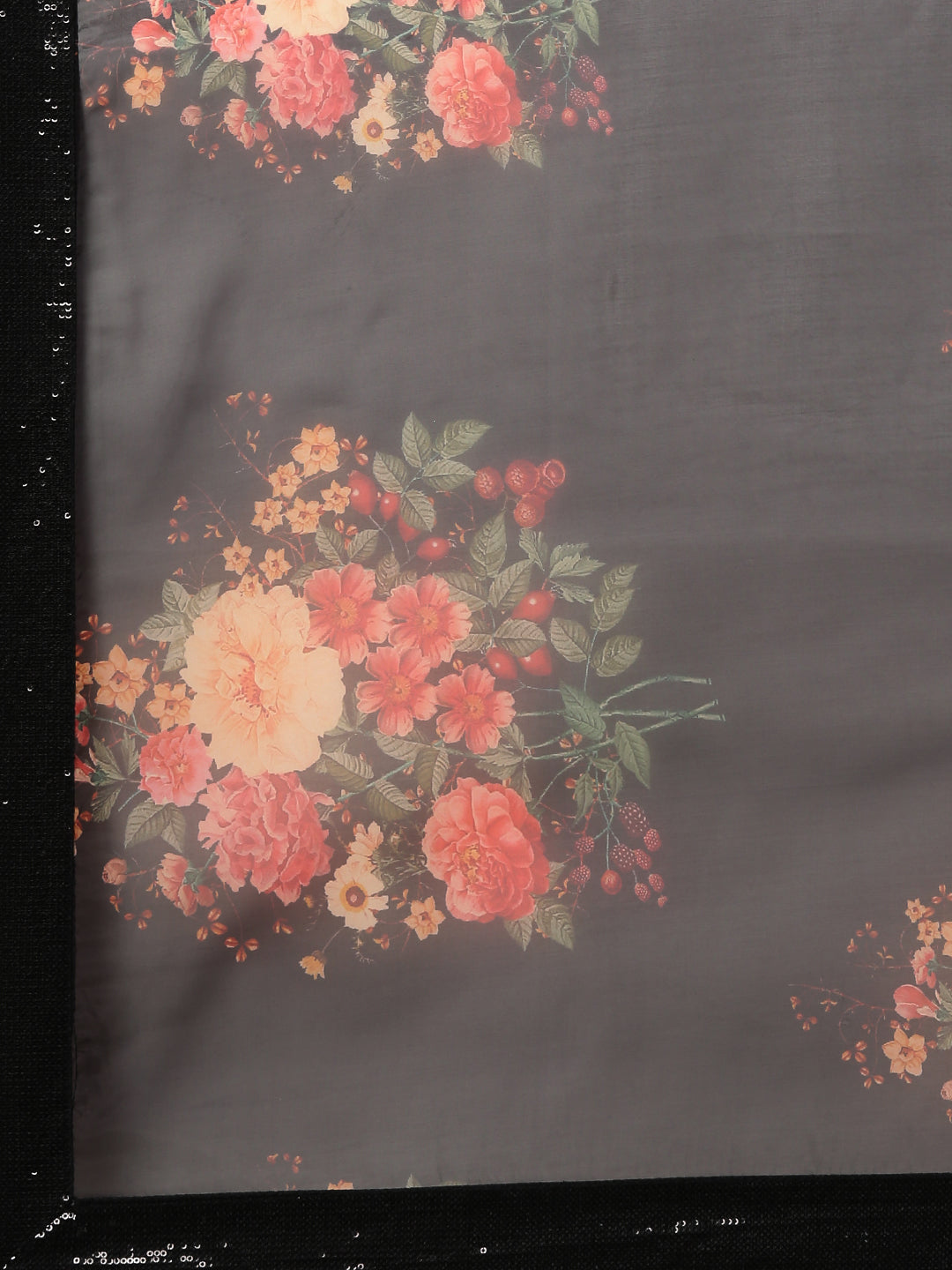Women's Black Floral Print Organza Fully-Stitched Lehenga - Royal Dwells