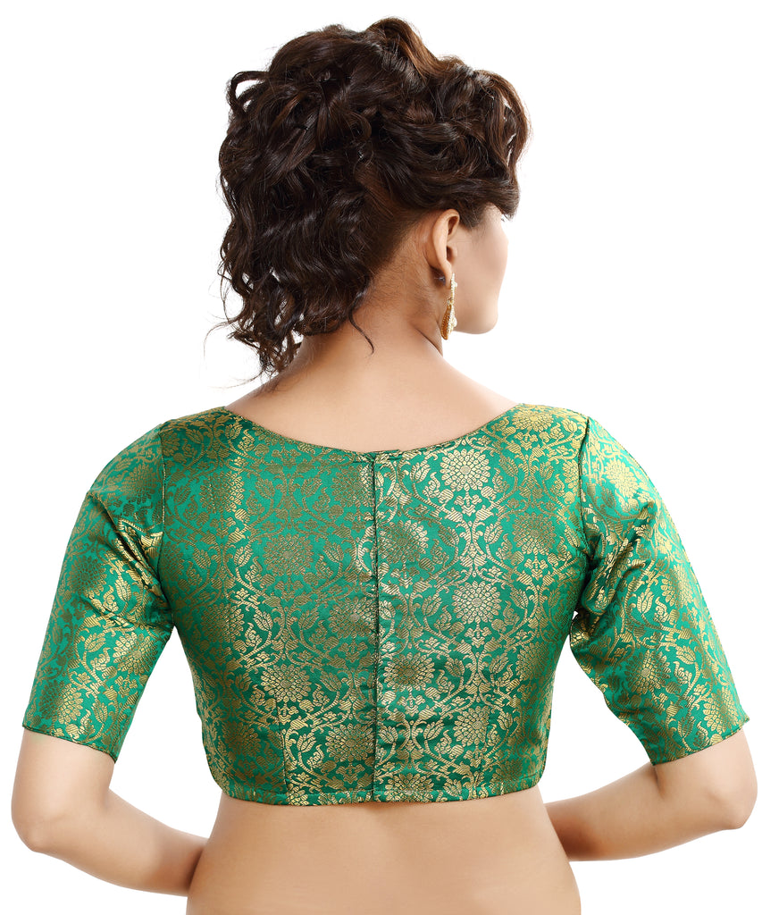 Women'S Traditional Benaras Brocade Readymade Stitched Saree Blouse