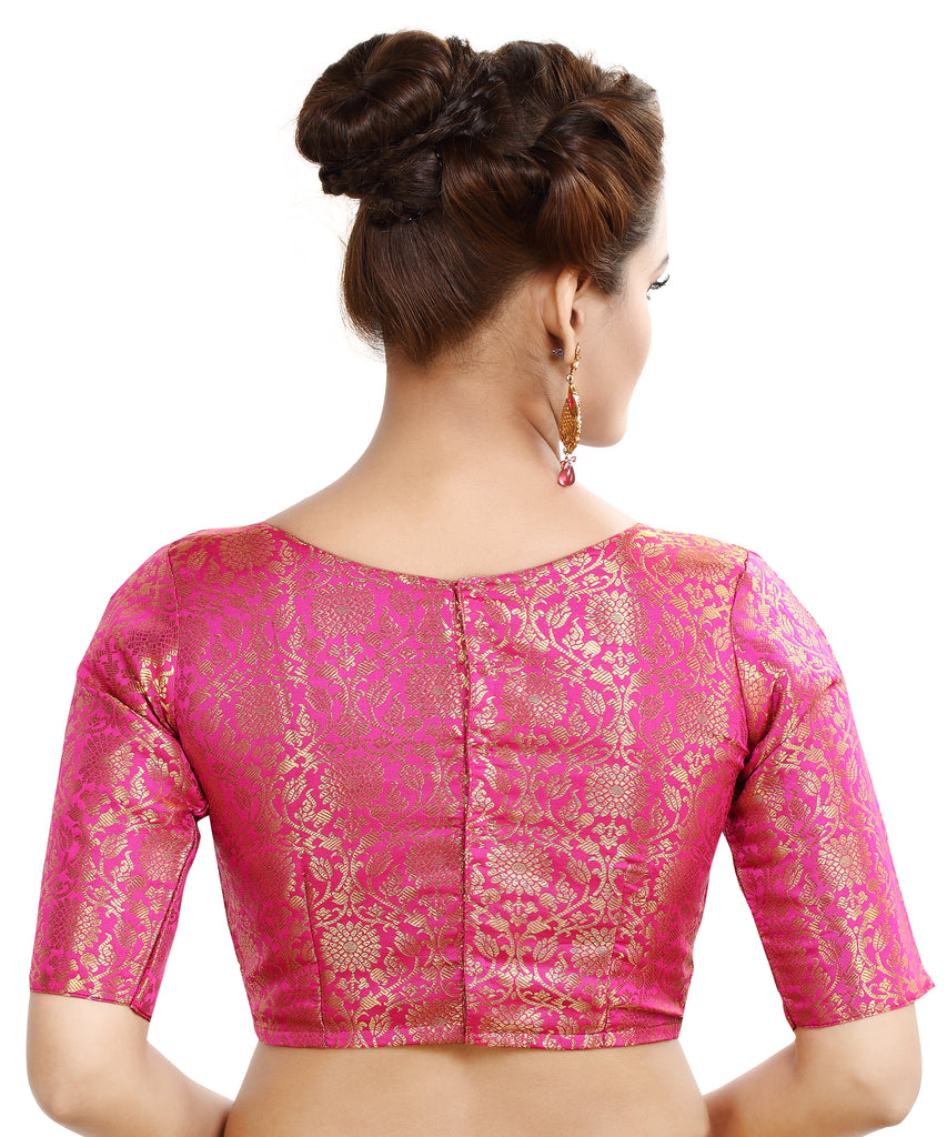 Women'S Traditional Benaras Brocade Readymade Stitched Saree Blouse