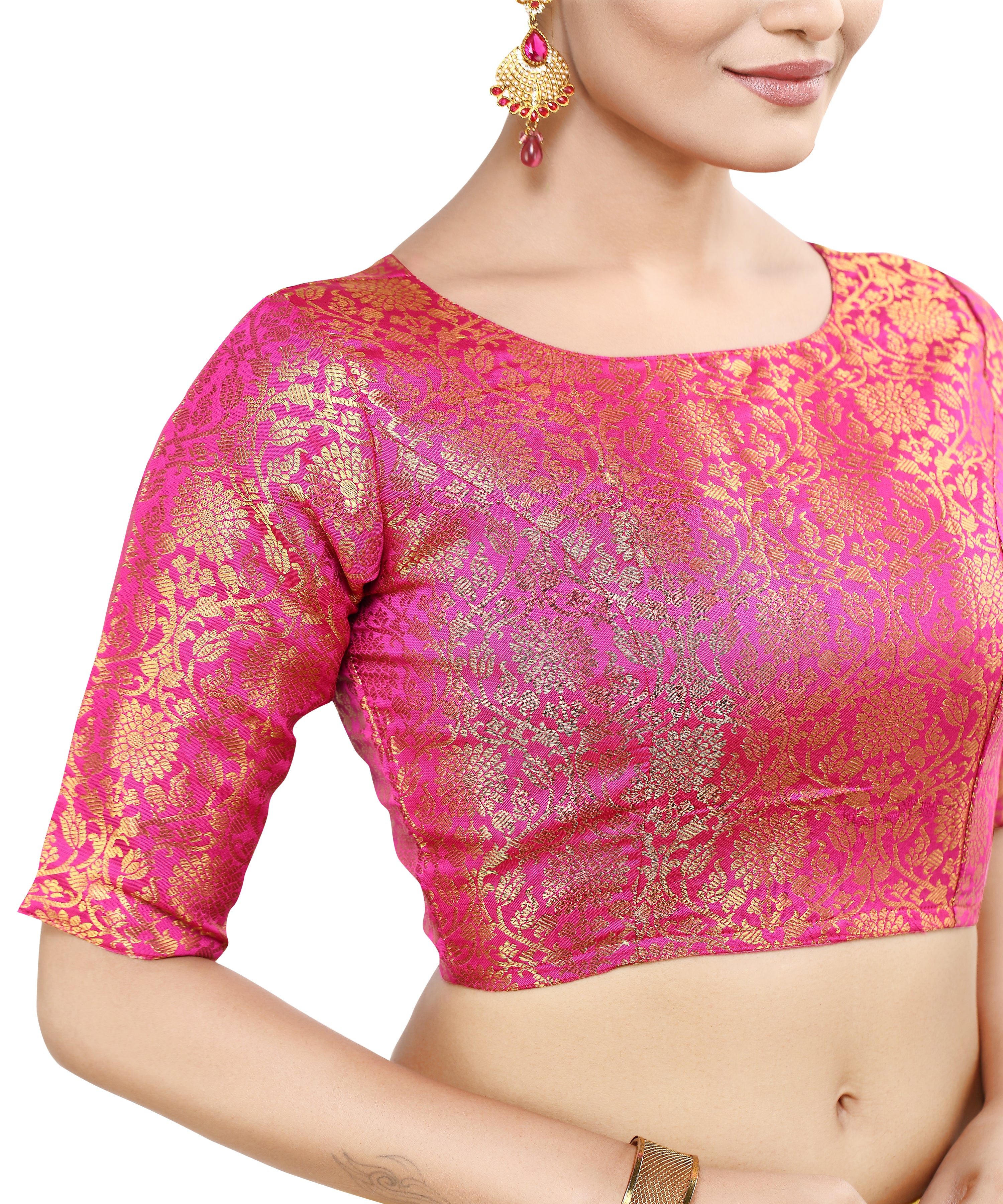 Women'S Traditional Benaras Brocade Readymade Stitched Saree Blouse - Madhu Fashion