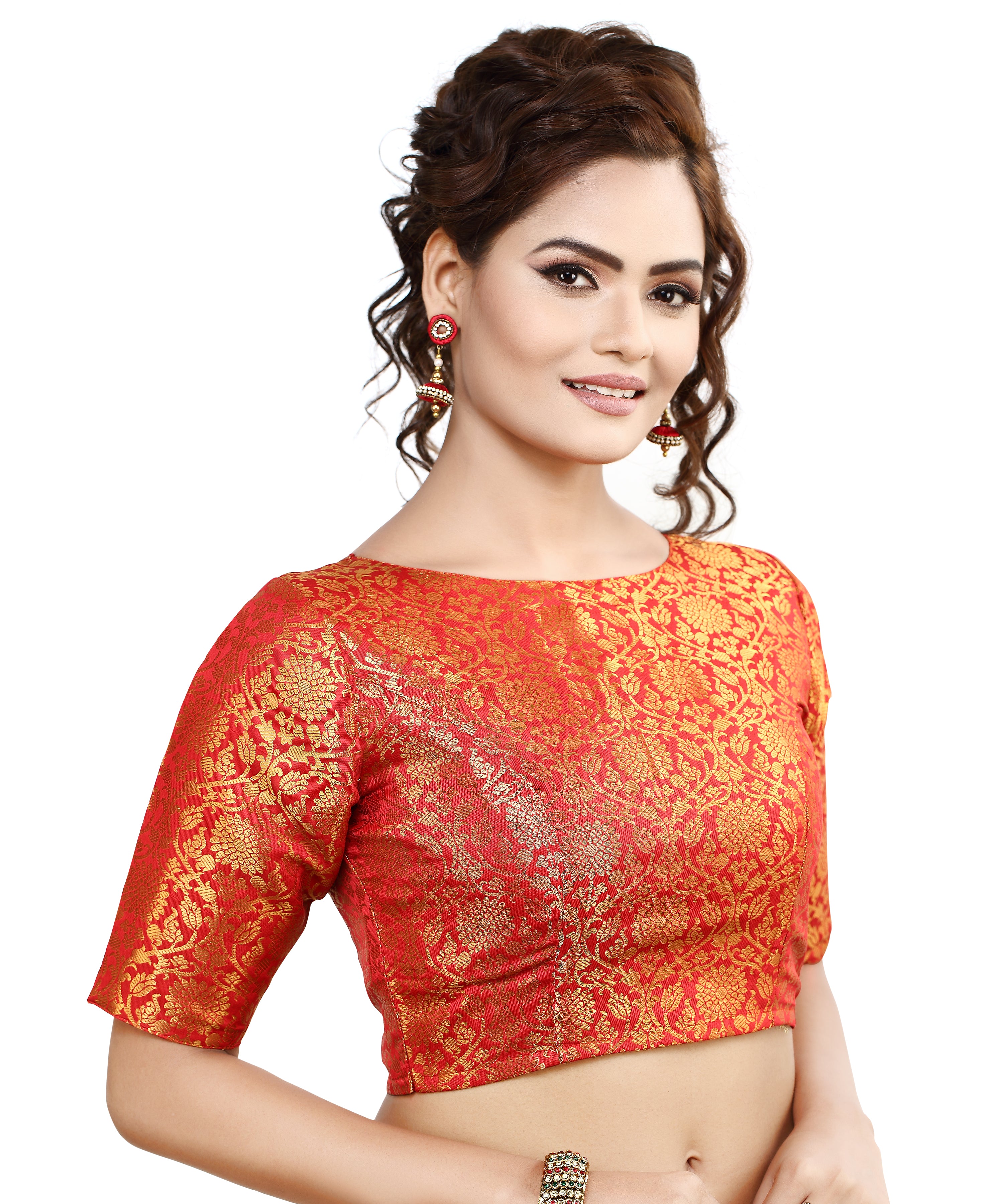 Women'S Traditional Benaras Brocade Readymade Stitched Saree Blouse - Madhu Fashion
