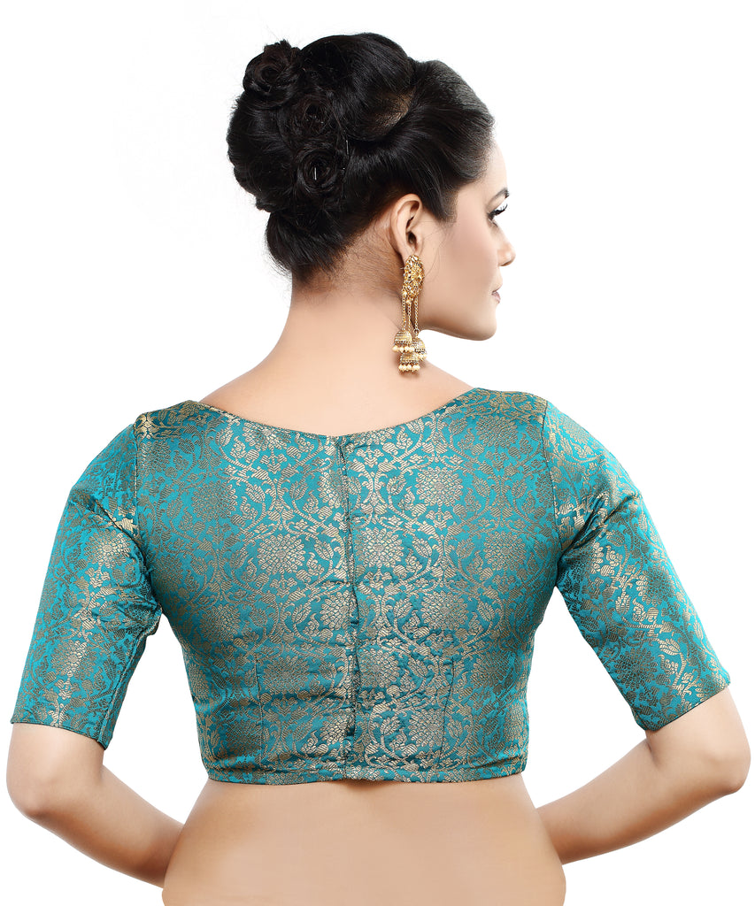 Women'S Traditional Benaras Brocade Readymade Stitched Saree Blouse