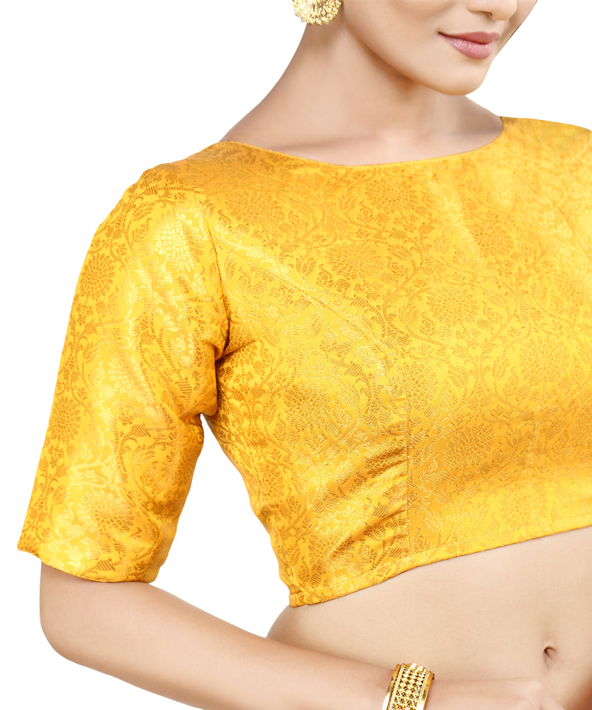 Women'S Traditional Benaras Brocade Readymade Stitched Saree Blouse