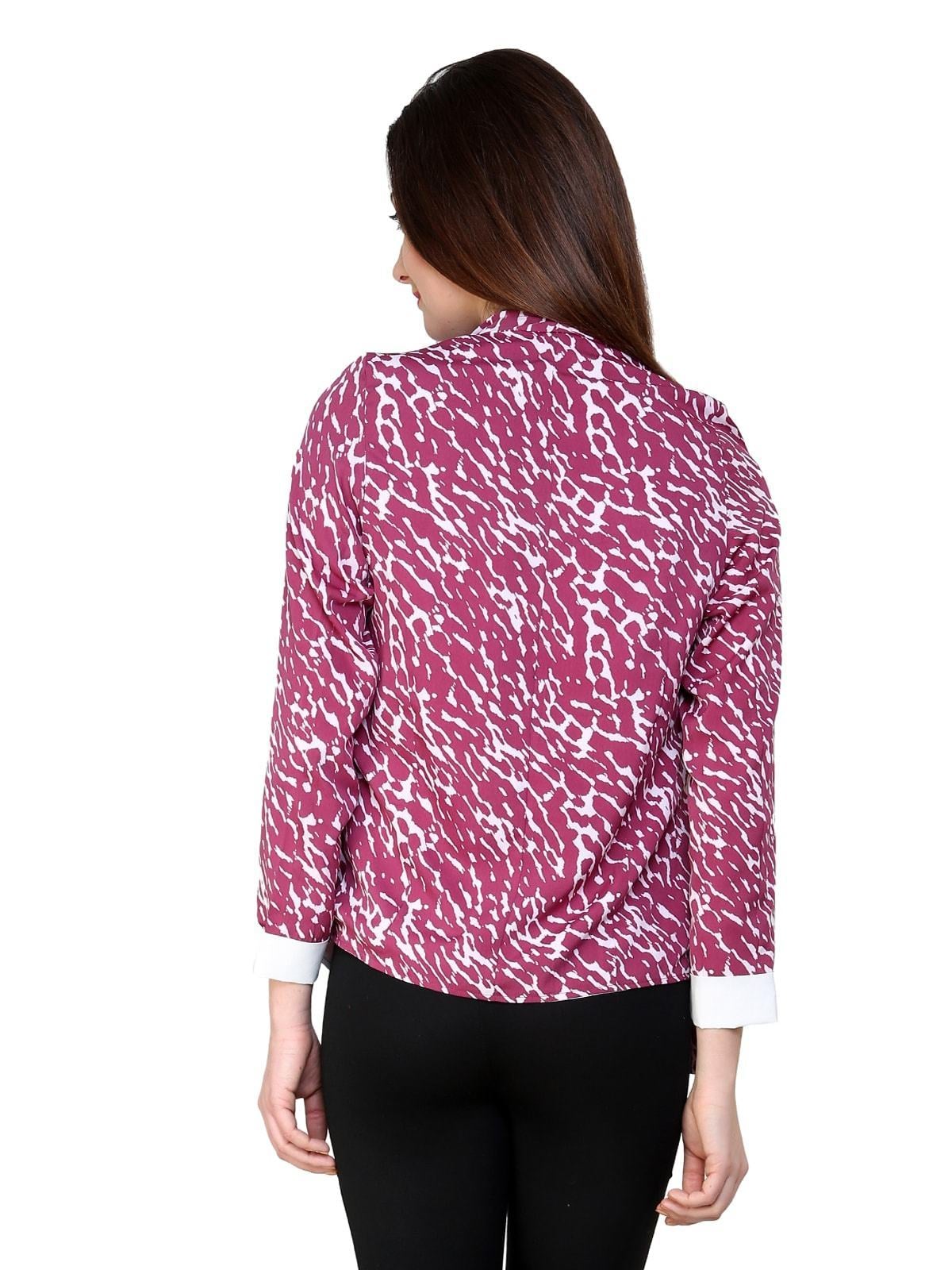 Women's Pink Printed Blazer - Pannkh