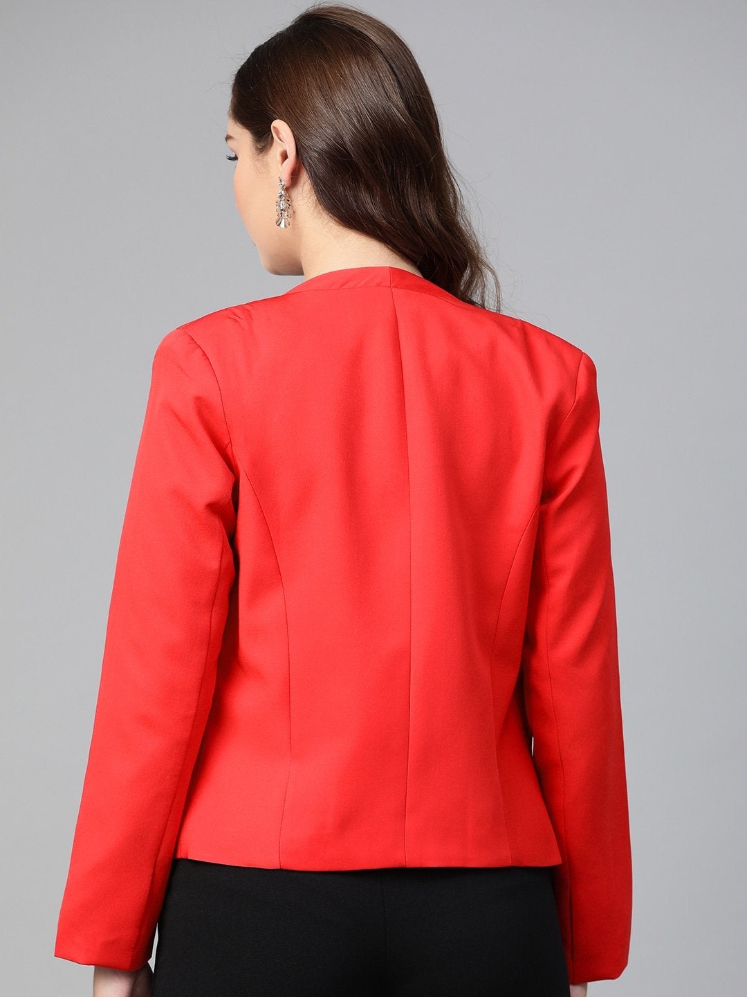 Women's Red Solid Blazer - Pannkh