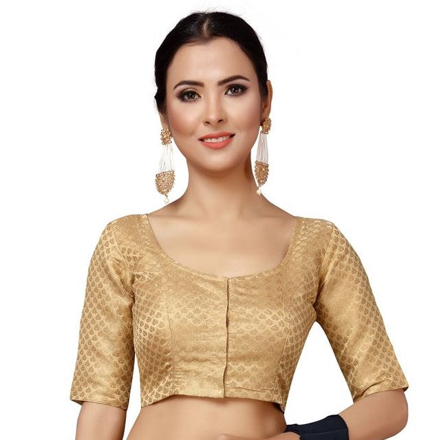 Women's Gold Color Brocade Saree Blouse - Shringaar