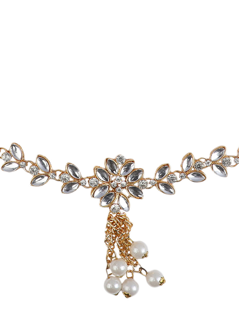 Women's Gold-Plated Kundan Studded & Beaded Traditional Kamarbandh
