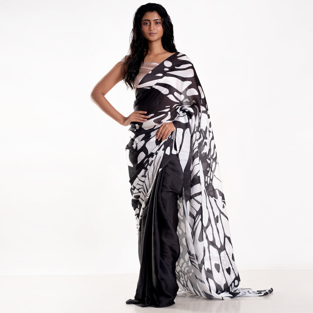 Women's Birdwing Digital Printed Satin Georgette Saree