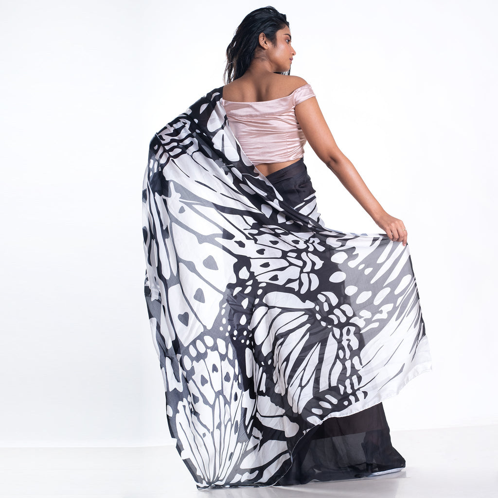 Women's Birdwing Digital Printed Satin Georgette Saree