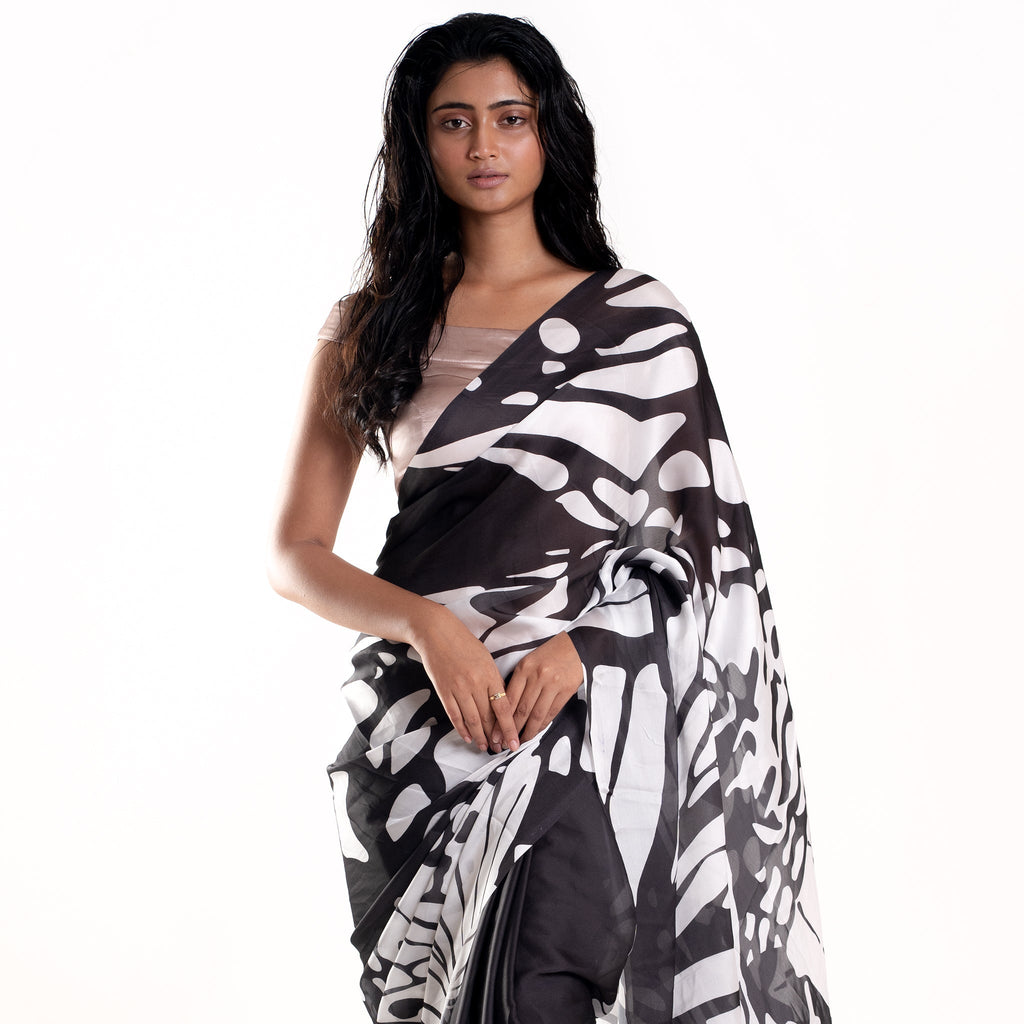Women's Birdwing Digital Printed Satin Georgette Saree