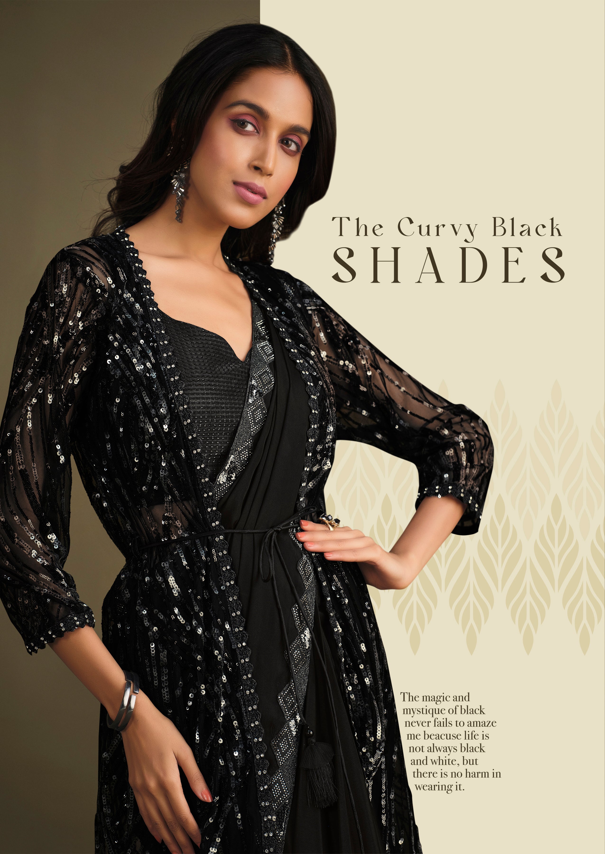Women's Black Crepe Silk Design Saree With Unstitched Blouse Piece - Navyaa