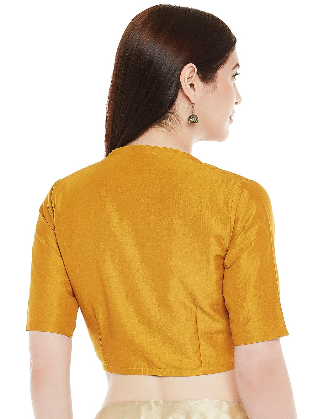 Women's Polyester Solid Short Sleeve Saree Blouse. - Shringaar