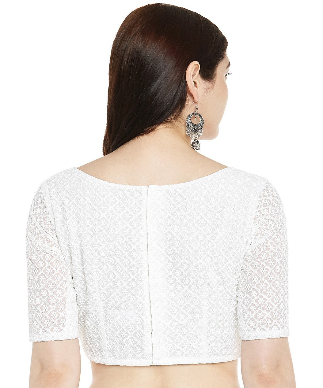 Women's Polyester Embroidery Short Sleeve Blouse. - Shringaar