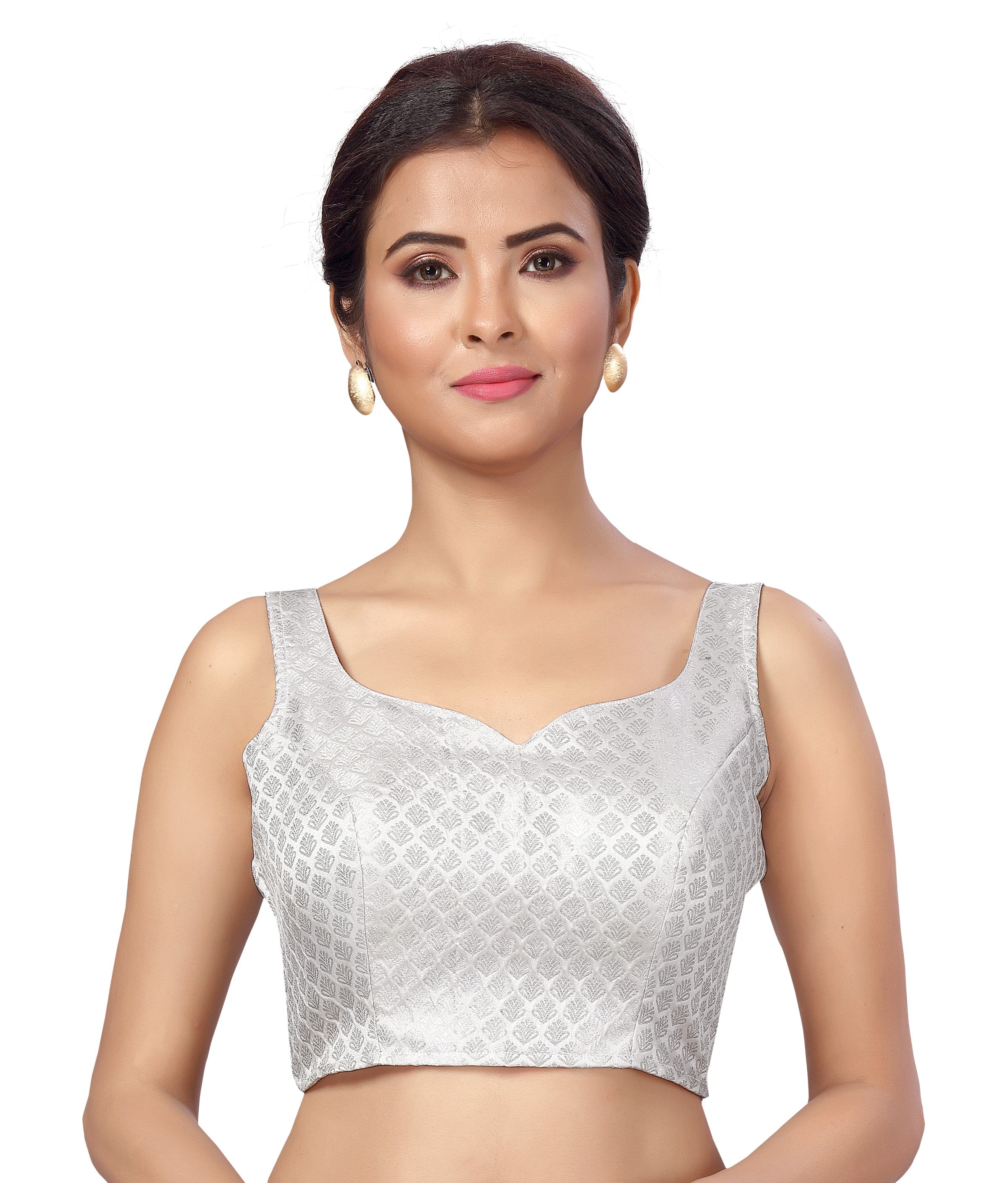 Women's Brocade Embroidered Sleeveless Saree Blouse - Shringaar