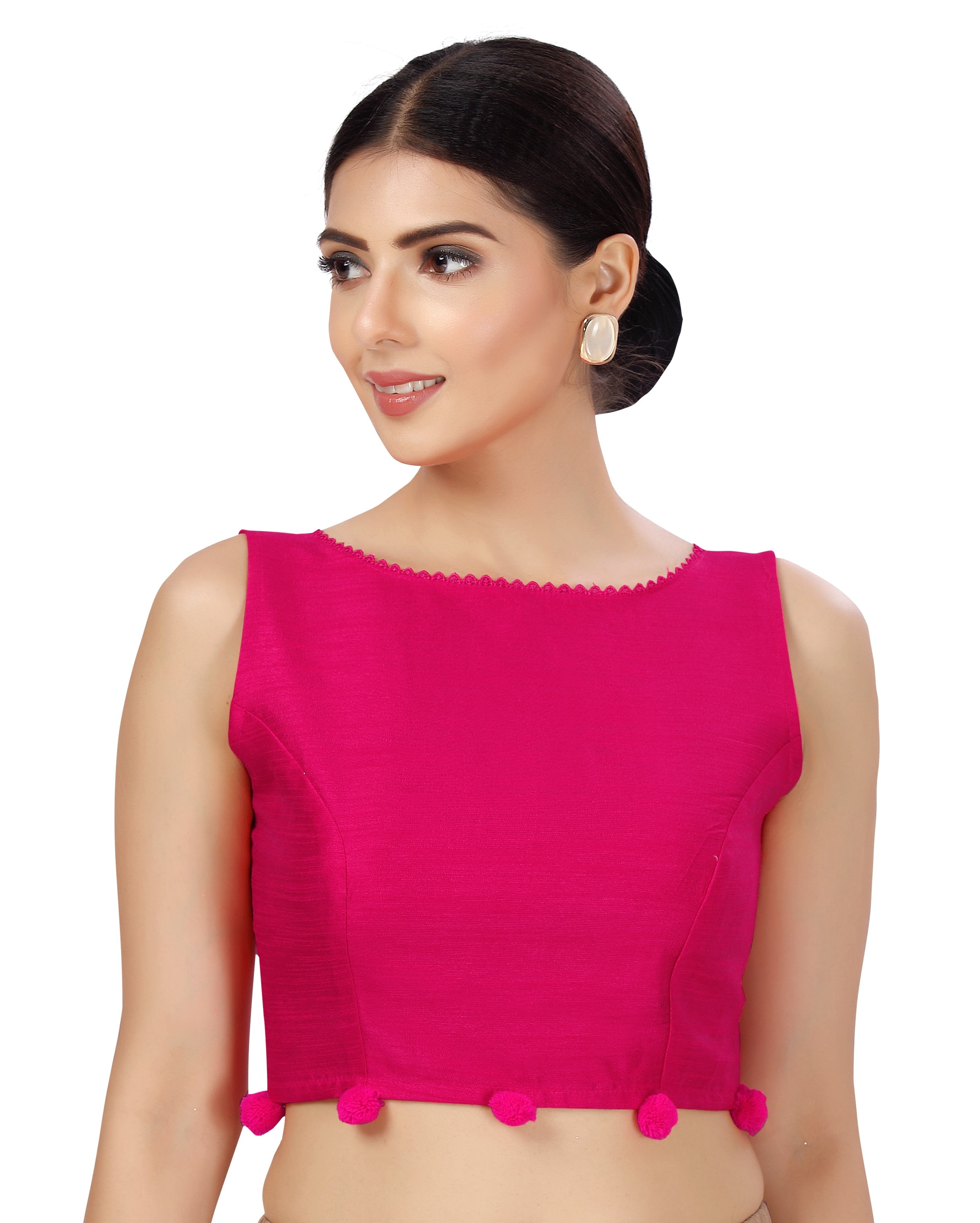 Women's Polyester Silk Sleeveless Saree Blouse. - Shringaar
