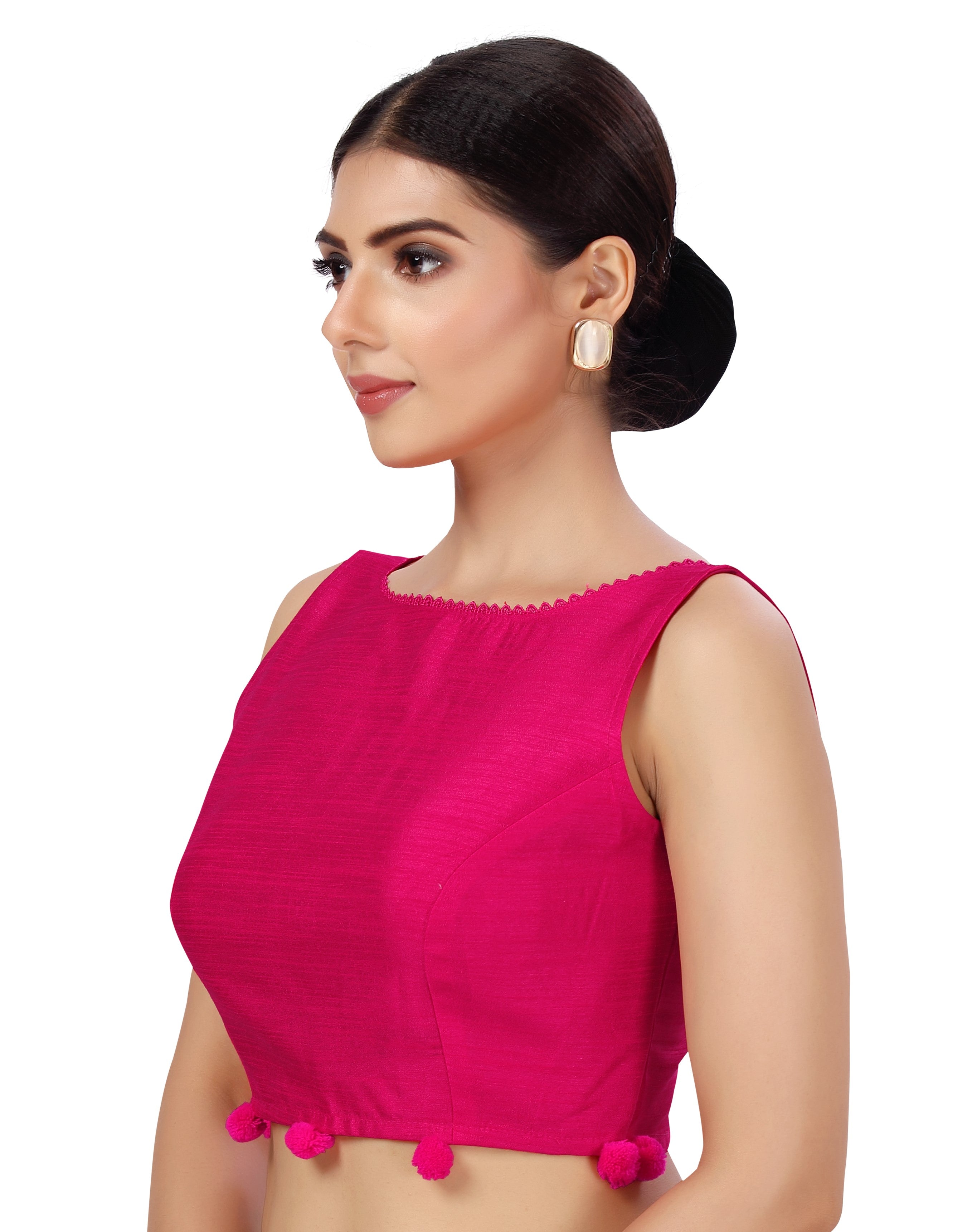 Women's Polyester Silk Sleeveless Saree Blouse. - Shringaar