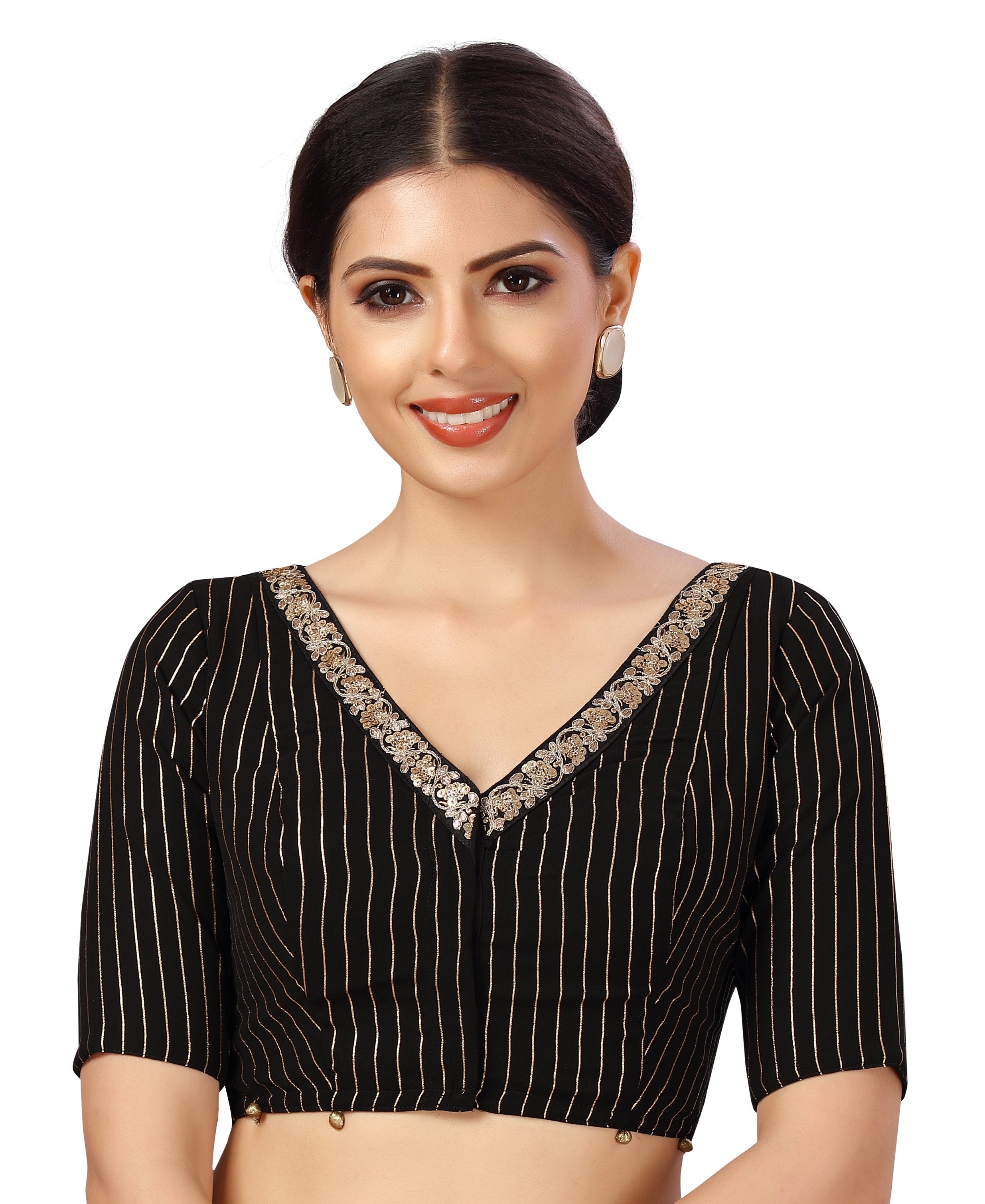 Women's Polyester Georgette Embroidered Saree Blouse. - Shringaar