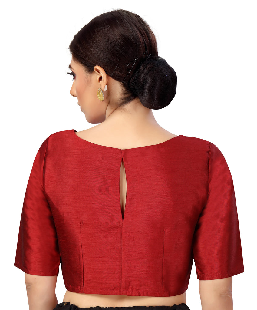 Women's Polyester Plain Coloured Saree Blouse.