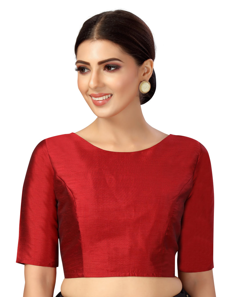 Women's Polyester Plain Coloured Saree Blouse.