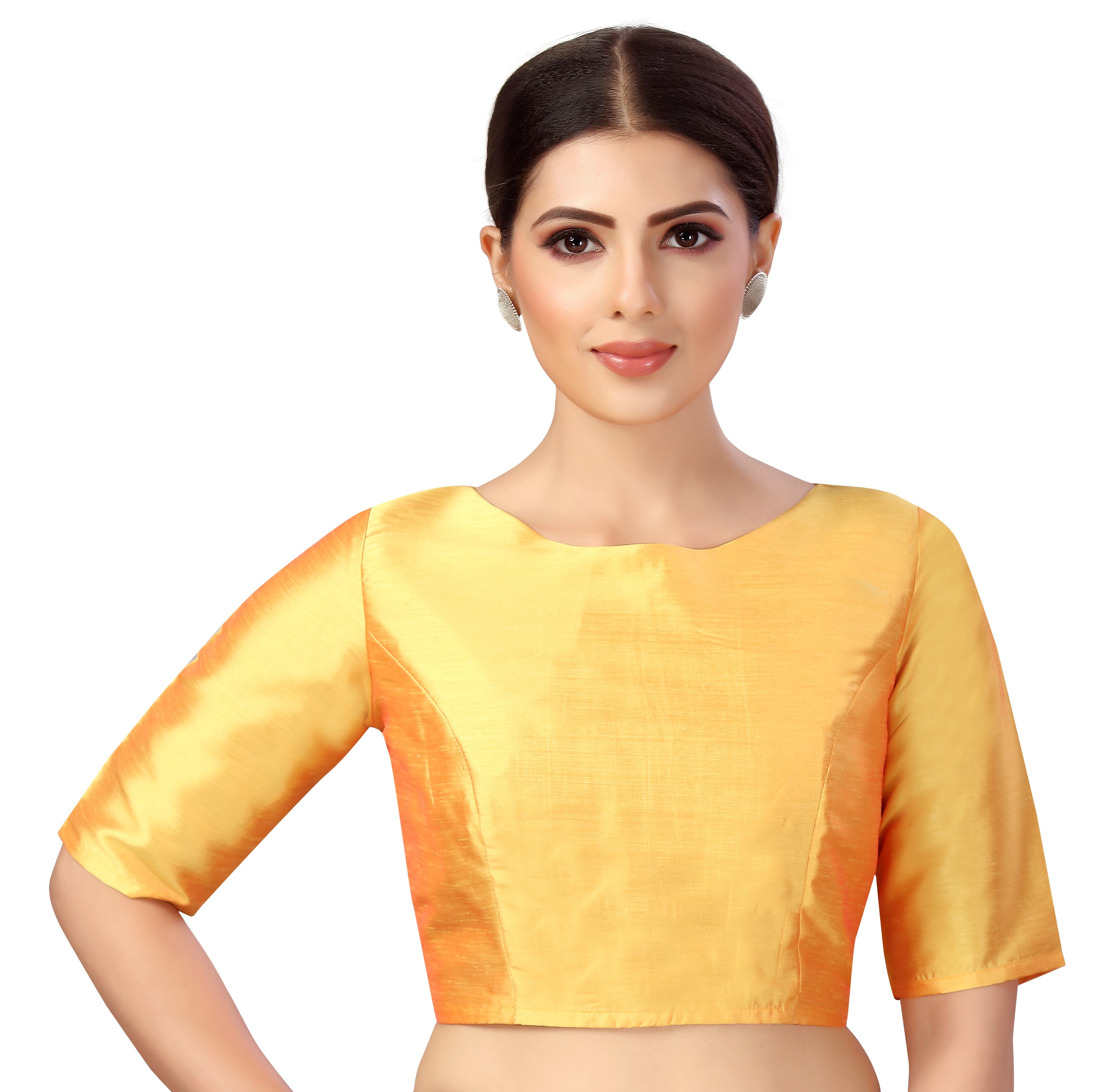 Women's Polyester Plain Coloured Saree Blouse. - Shringaar